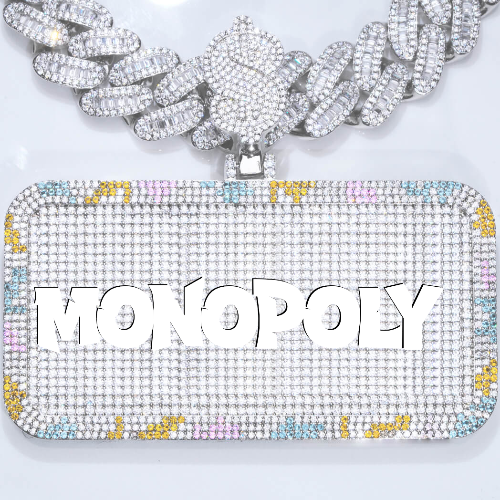 CUSTOM LETTER NECKLACE 3D COLORFUL SQUARE