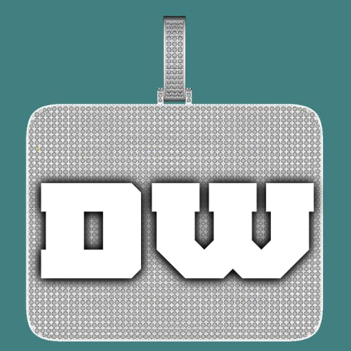 CUSTOM LETTER NECKLACE 3D BIG SQUARE