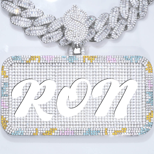 CUSTOM LETTER NECKLACE 3D COLORFUL SQUARE