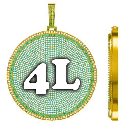 CUSTOM LETTER NECKLACE 3D BIG DISC