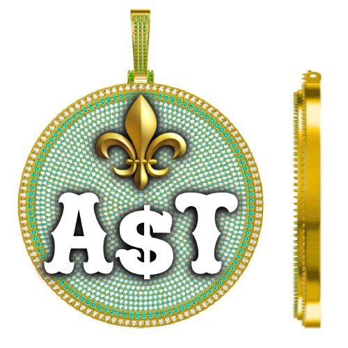 CUSTOM LETTER NECKLACE 3D BIG DISC