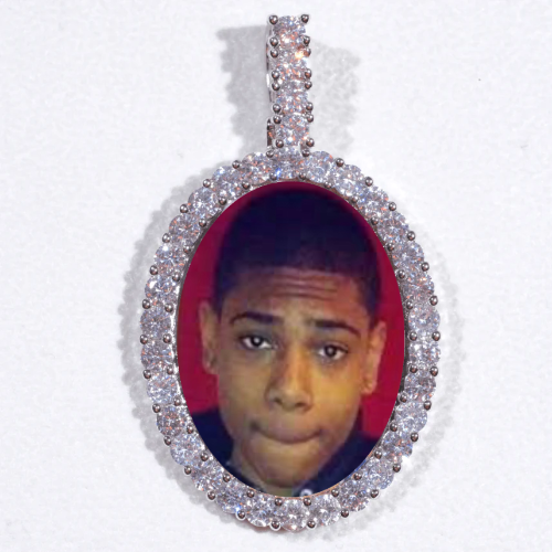 Large 3D Oval Custom Picture Pendant