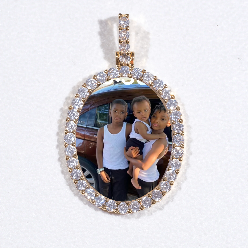 3D Oval Custom Picture Pendant