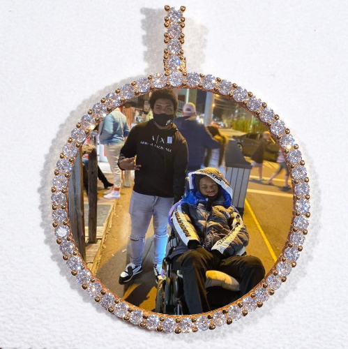 LARGE 3D CIRCLE CUSTOM PICTURE PENDANT