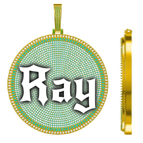 CUSTOM LETTER NECKLACE 3D BIG DISC