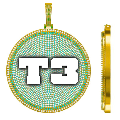 CUSTOM LETTER NECKLACE 3D BIG DISC