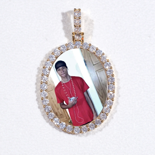 3D Oval Custom Picture Pendant
