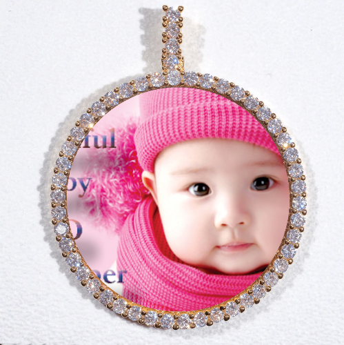 LARGE 3D CIRCLE CUSTOM PICTURE PENDANT
