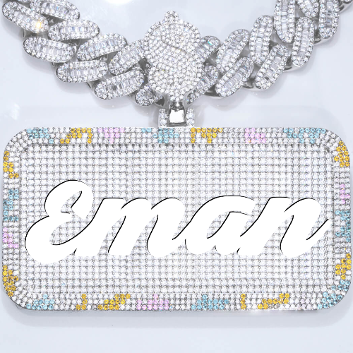 CUSTOM LETTER NECKLACE 3D COLORFUL SQUARE