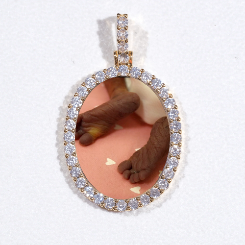 3D Oval Custom Picture Pendant
