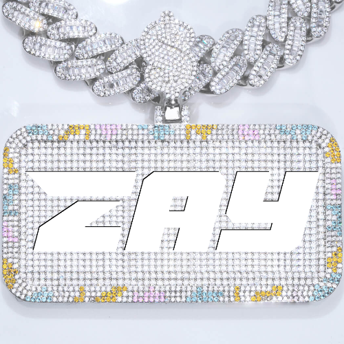 CUSTOM LETTER NECKLACE 3D COLORFUL SQUARE