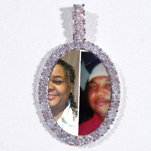 Large 3D Oval Custom Picture Pendant