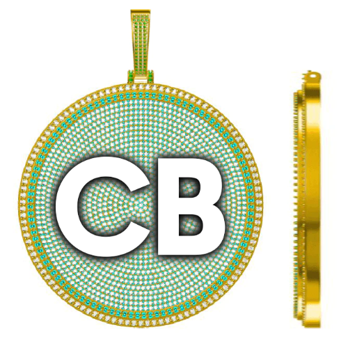 CUSTOM LETTER NECKLACE 3D BIG DISC