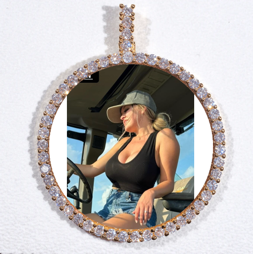 LARGE 3D CIRCLE CUSTOM PICTURE PENDANT