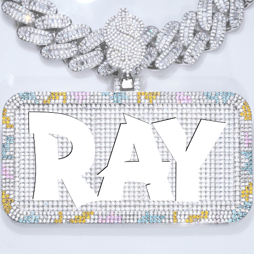 CUSTOM LETTER NECKLACE 3D COLORFUL SQUARE