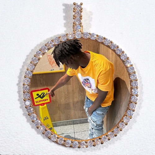LARGE 3D CIRCLE CUSTOM PICTURE PENDANT