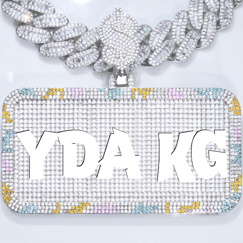 CUSTOM LETTER NECKLACE 3D COLORFUL SQUARE