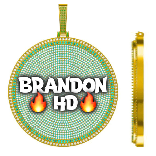 CUSTOM LETTER NECKLACE 3D BIG DISC