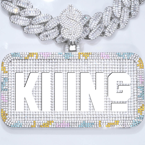CUSTOM LETTER NECKLACE 3D COLORFUL SQUARE
