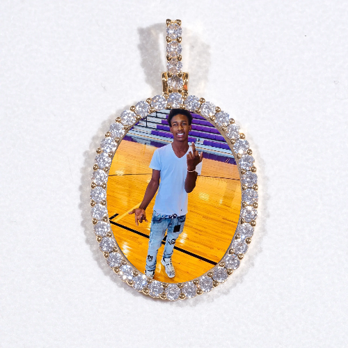 3D Oval Custom Picture Pendant