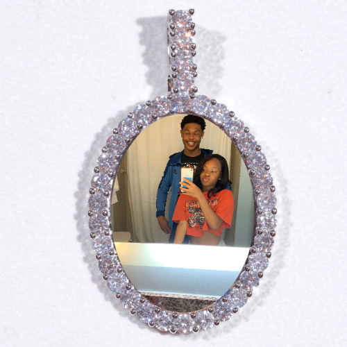 Large 3D Oval Custom Picture Pendant