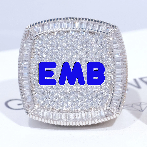 CUSTOM LETTER 3D ICED RING