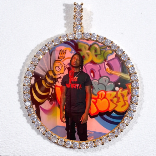 LARGE 3D CIRCLE CUSTOM PICTURE PENDANT