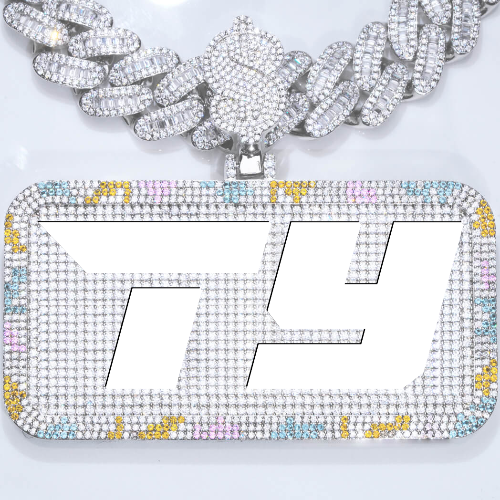 CUSTOM LETTER NECKLACE 3D COLORFUL SQUARE