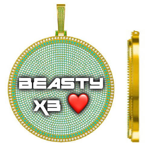 CUSTOM LETTER NECKLACE 3D BIG DISC