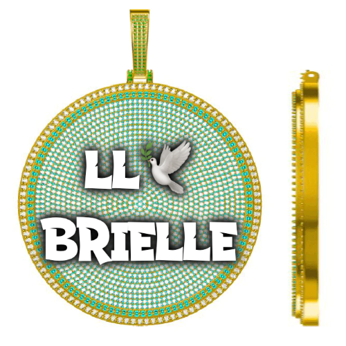 CUSTOM LETTER NECKLACE 3D BIG DISC