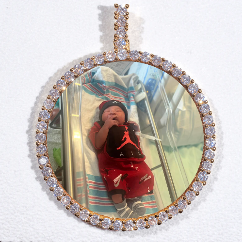 LARGE 3D CIRCLE CUSTOM PICTURE PENDANT