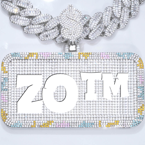 CUSTOM LETTER NECKLACE 3D COLORFUL SQUARE