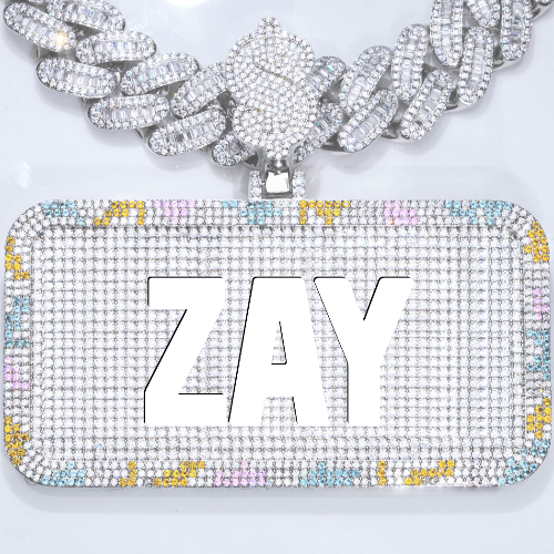 CUSTOM LETTER NECKLACE 3D COLORFUL SQUARE