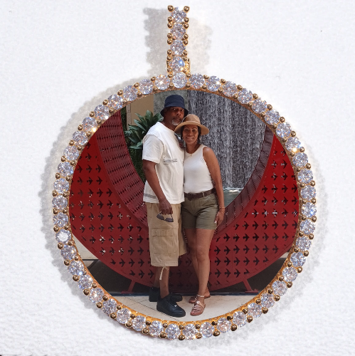 LARGE 3D CIRCLE CUSTOM PICTURE PENDANT