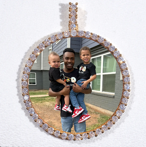 LARGE 3D CIRCLE CUSTOM PICTURE PENDANT