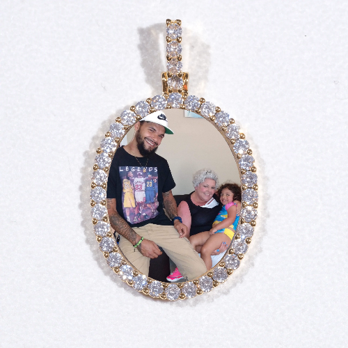 3D Oval Custom Picture Pendant