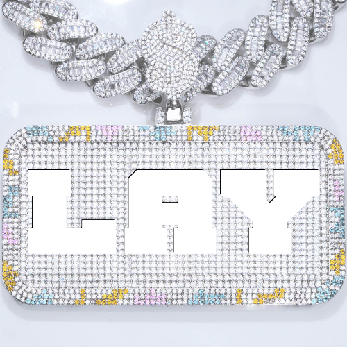 CUSTOM LETTER NECKLACE 3D COLORFUL SQUARE
