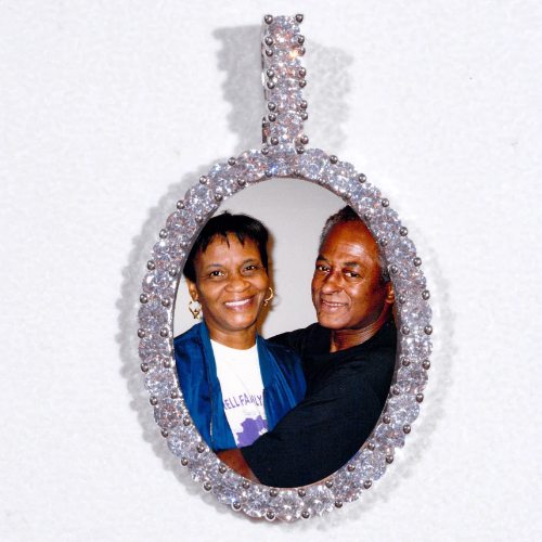 Large 3D Oval Custom Picture Pendant