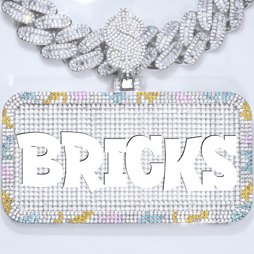 CUSTOM LETTER NECKLACE 3D COLORFUL SQUARE