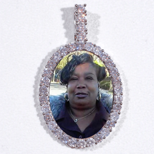 Large 3D Oval Custom Picture Pendant