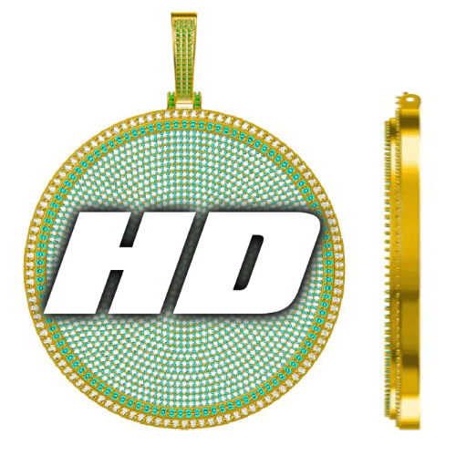 CUSTOM LETTER NECKLACE 3D BIG DISC