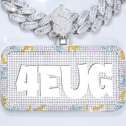CUSTOM LETTER NECKLACE 3D COLORFUL SQUARE