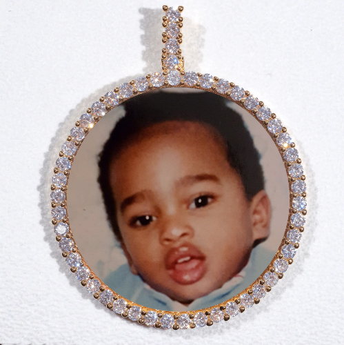 LARGE 3D CIRCLE CUSTOM PICTURE PENDANT