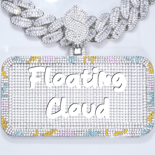 CUSTOM LETTER NECKLACE 3D COLORFUL SQUARE
