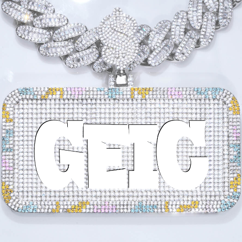 CUSTOM LETTER NECKLACE 3D COLORFUL SQUARE