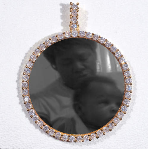 LARGE 3D CIRCLE CUSTOM PICTURE PENDANT