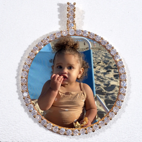 LARGE 3D CIRCLE CUSTOM PICTURE PENDANT