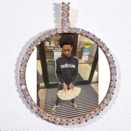 LARGE 3D CIRCLE CUSTOM PICTURE PENDANT