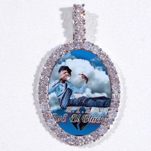 Large 3D Oval Custom Picture Pendant