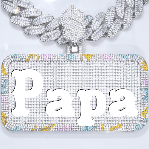 CUSTOM LETTER NECKLACE 3D COLORFUL SQUARE